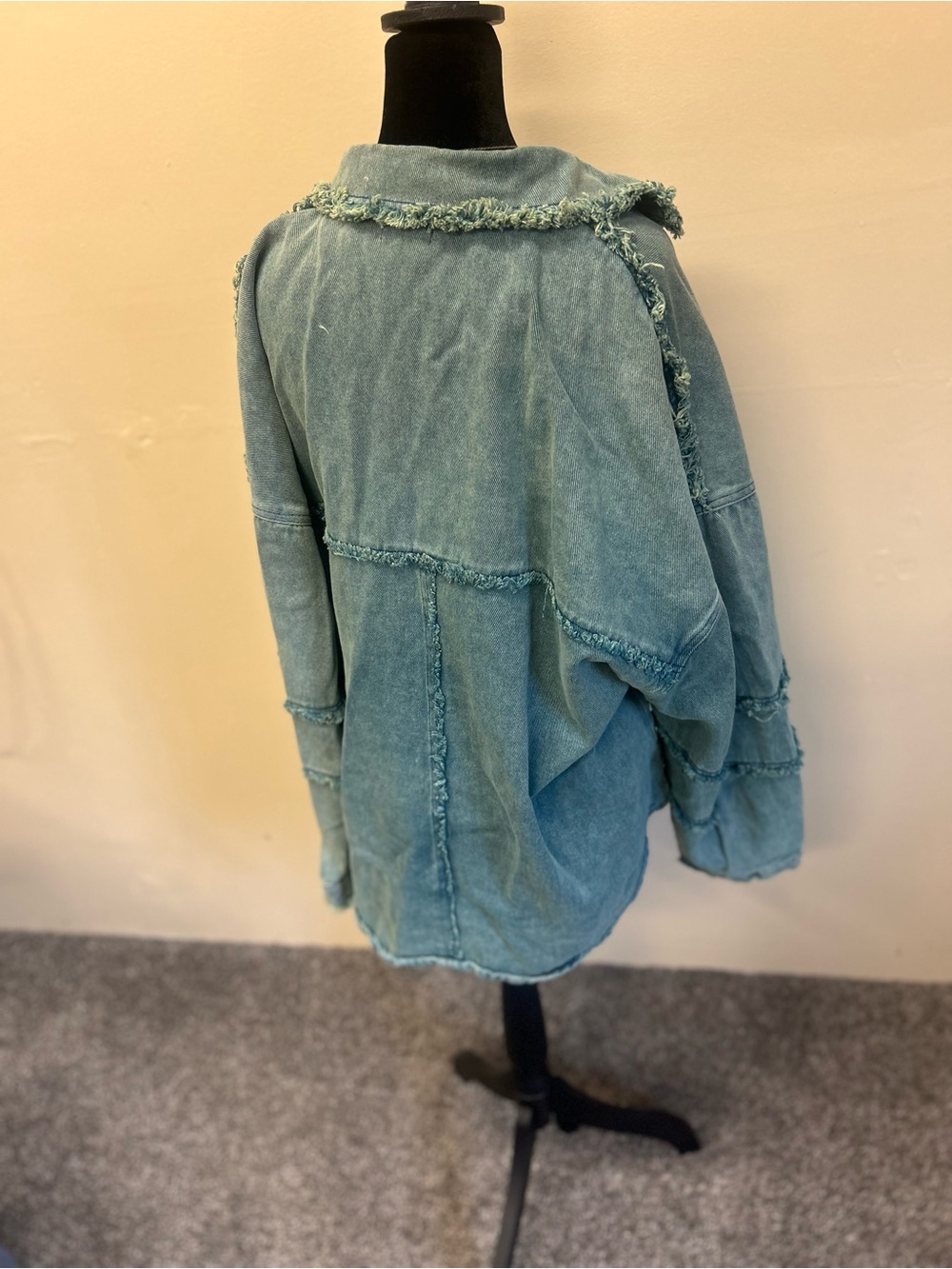 POL Denim Shacket in Teal Blue-Size M - Picture 6 of 7